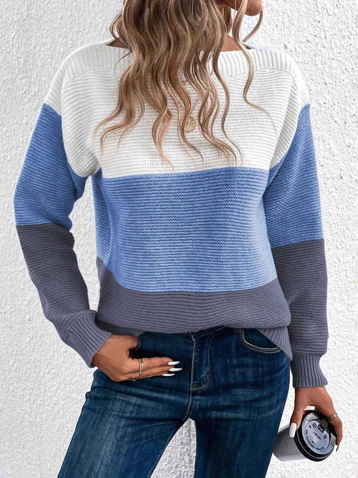CALORA_ Luchtige Gestreepte Warme Sweater