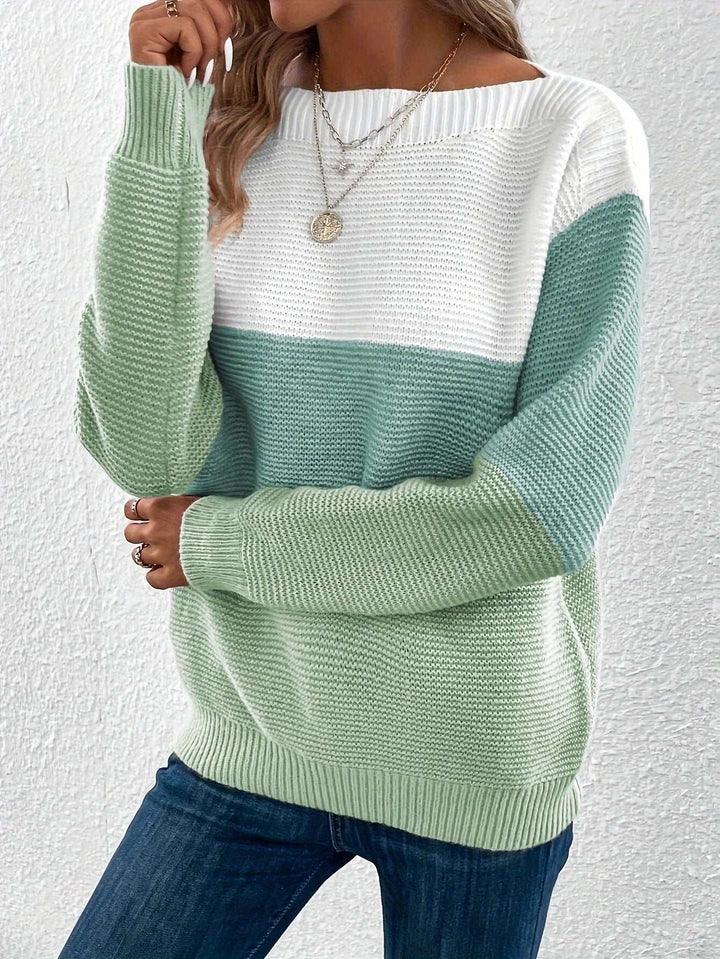 CALORA_ Luchtige Gestreepte Warme Sweater