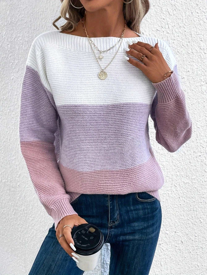 CALORA_ Luchtige Gestreepte Warme Sweater