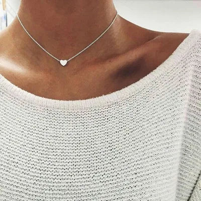 CALORA_ Lunelle | Parel Choker hartjes Ketting voor Vrouwen