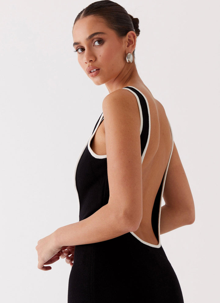 CALORA_ Luxe Elegante maxi feest Jurk met open rug