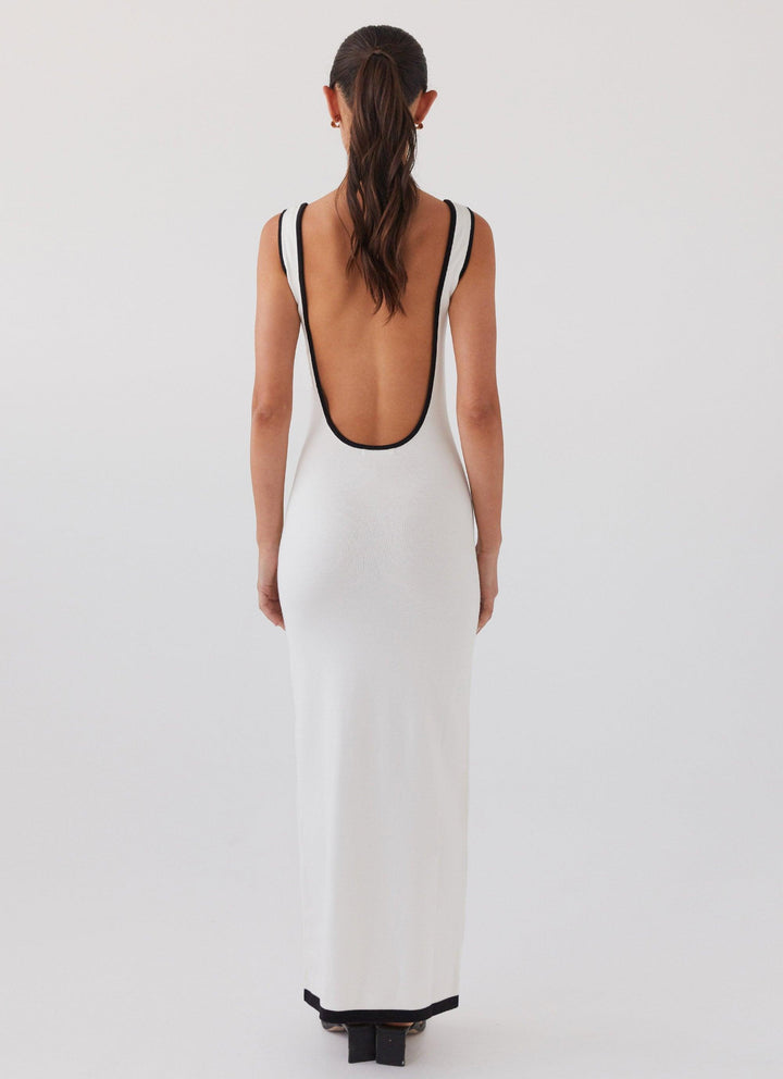 CALORA_ Luxe Elegante maxi feest Jurk met open rug
