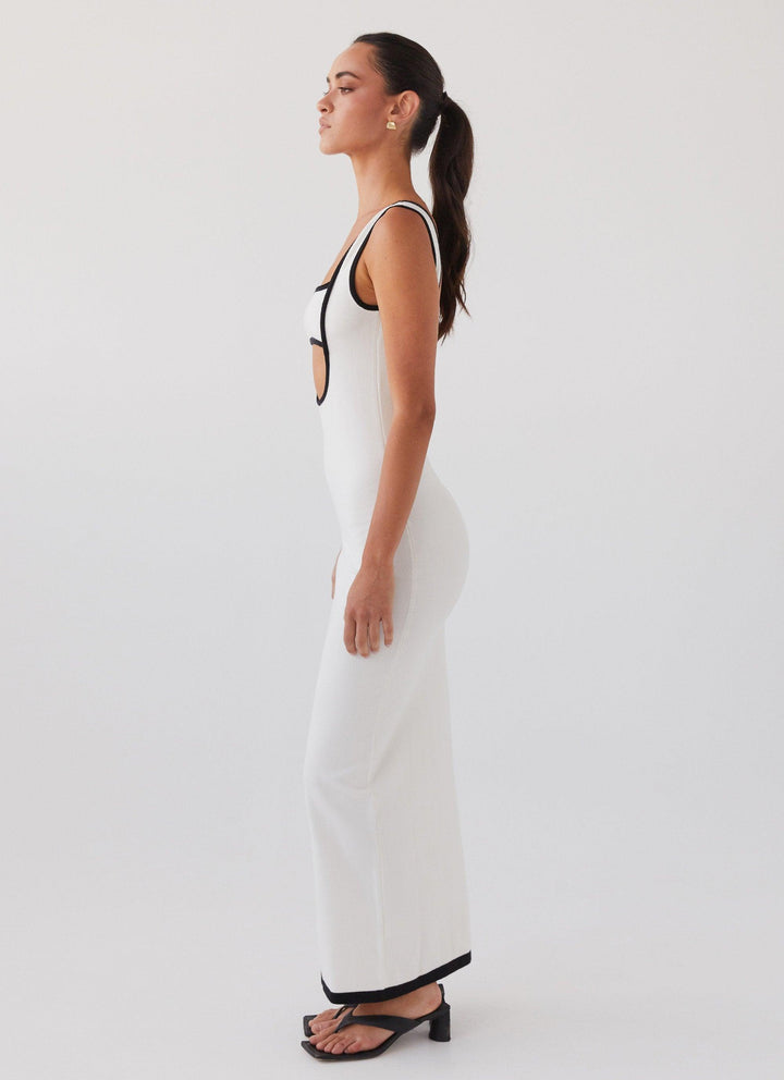 CALORA_ Luxe Elegante maxi feest Jurk met open rug