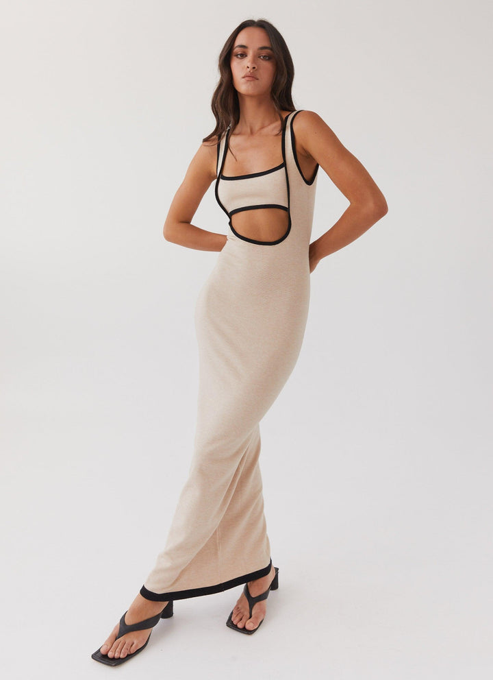 CALORA_ Luxe Elegante maxi feest Jurk met open rug
