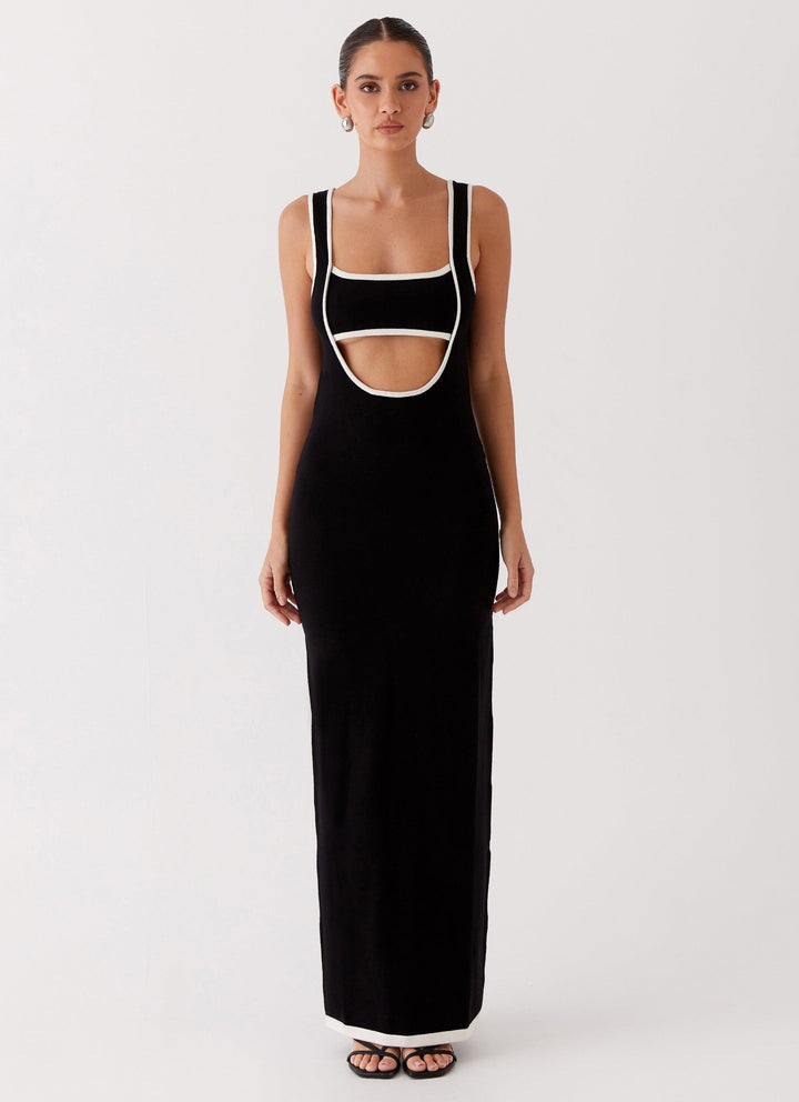 CALORA_ Luxe Elegante maxi feest Jurk met open rug
