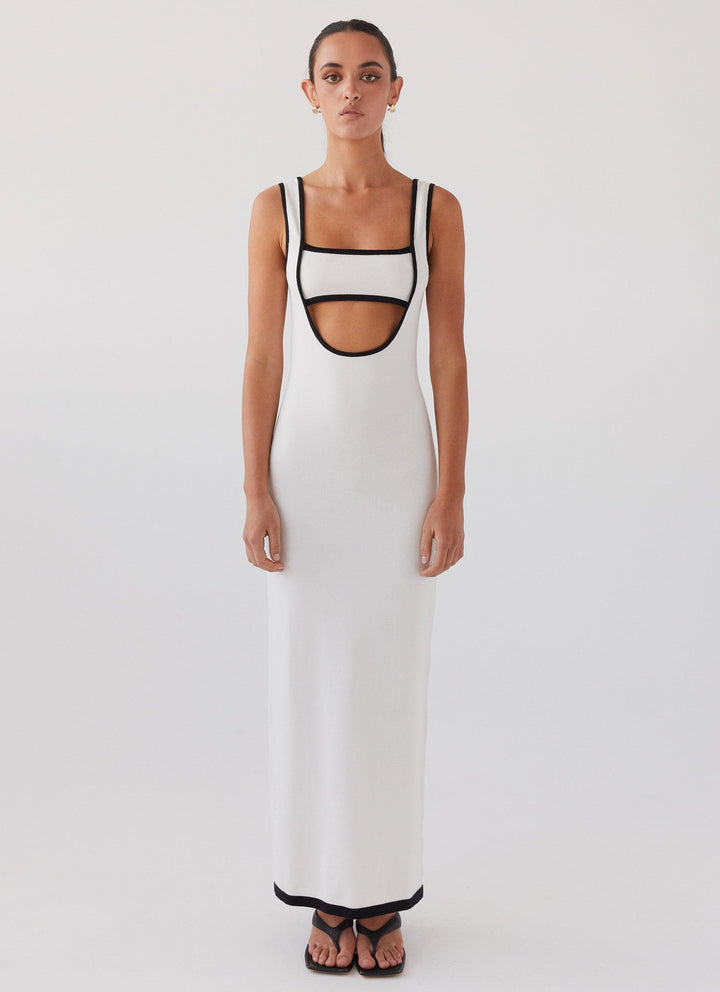 CALORA_ Luxe Elegante maxi feest Jurk met open rug