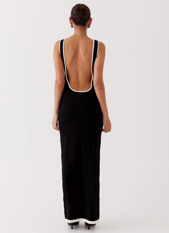 CALORA_ Luxe Elegante maxi feest Jurk met open rug