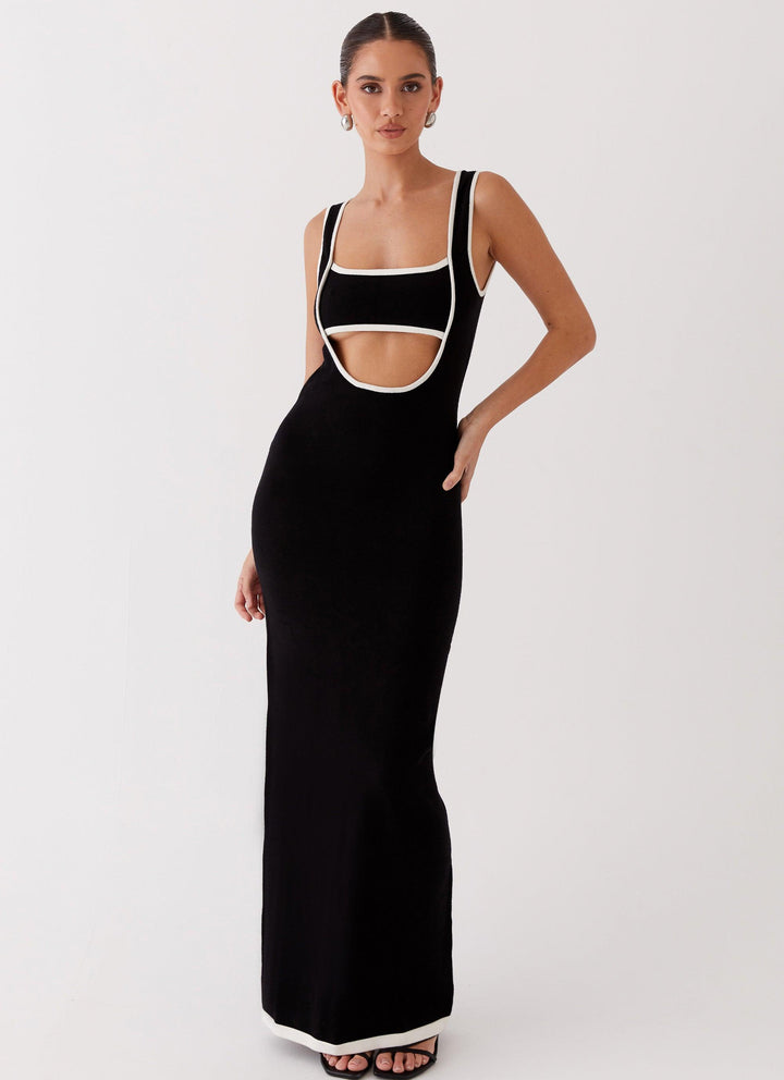 CALORA_ Luxe Elegante maxi feest Jurk met open rug