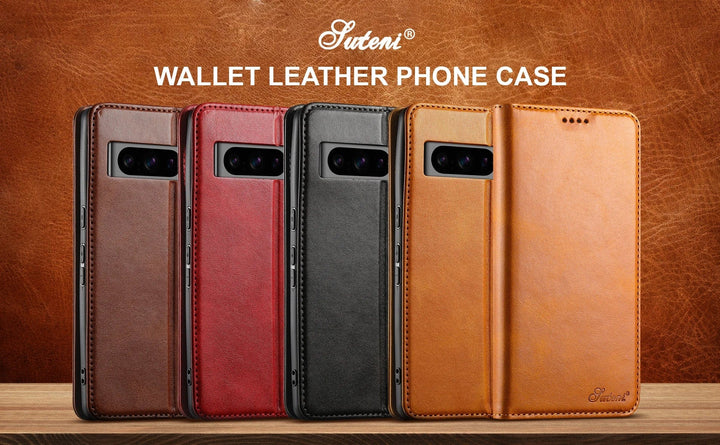 CALORA_ Luxe Leren Portemonnee Hoes voor Google Pixel met Magnetische Kaartenhouder