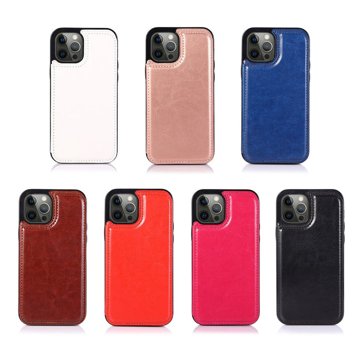 CALORA_ Luxe Leren Telefoonhoes Kaartvakken Magnetische Sluiting