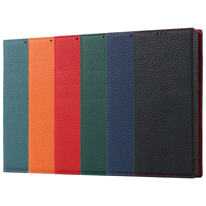 CALORA_ Luxe Leren Portemonnee Wallet Case met Kickstand voor Samsung Galaxy S23 Ultra