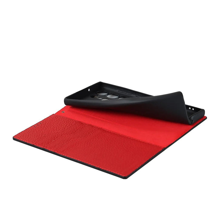 CALORA_ Luxe Leren Portemonnee Wallet Case met Kickstand voor Samsung Galaxy S23 Ultra