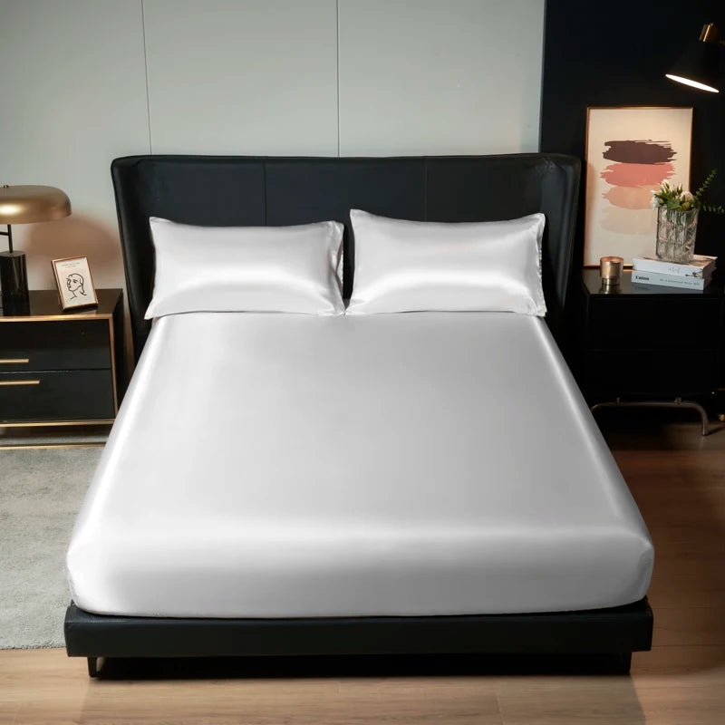 CALORA_ Luxe Satijnen Bedlinnen Set 3 Stuks met Elastische Band