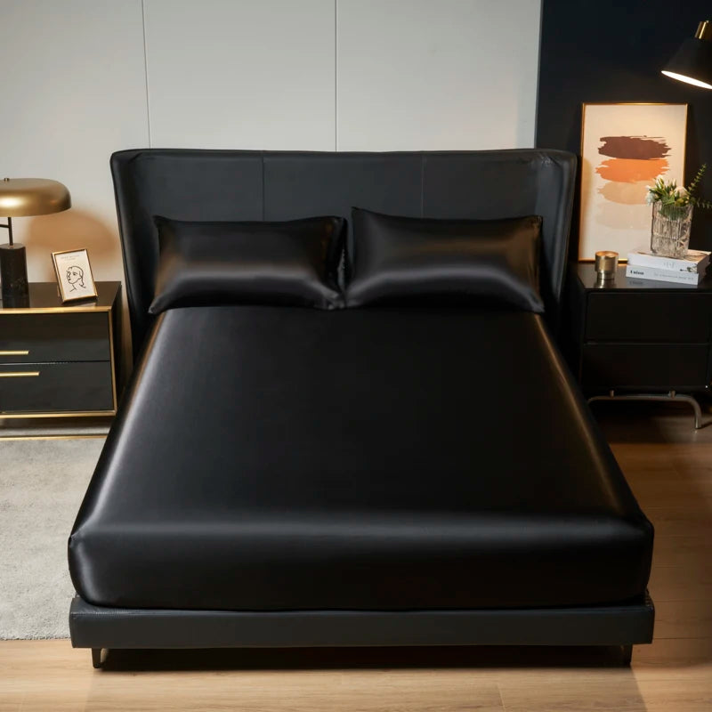 CALORA_ Luxe Satijnen Bedlinnen Set 3 Stuks met Elastische Band