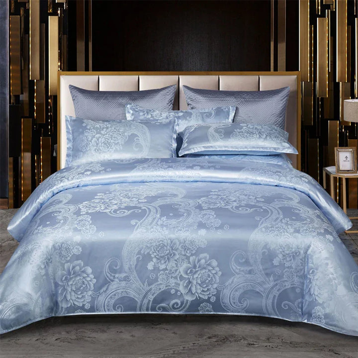 CALORA_ Luxe Tweepersoonsbed Dekbed Beddengoed Set Satijn Rayon Jacquard 220x240