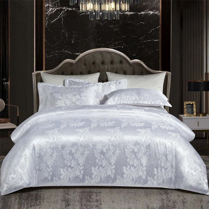 CALORA_ Luxe Tweepersoonsbed Dekbed Beddengoed Set Satijn Rayon Jacquard 220x240