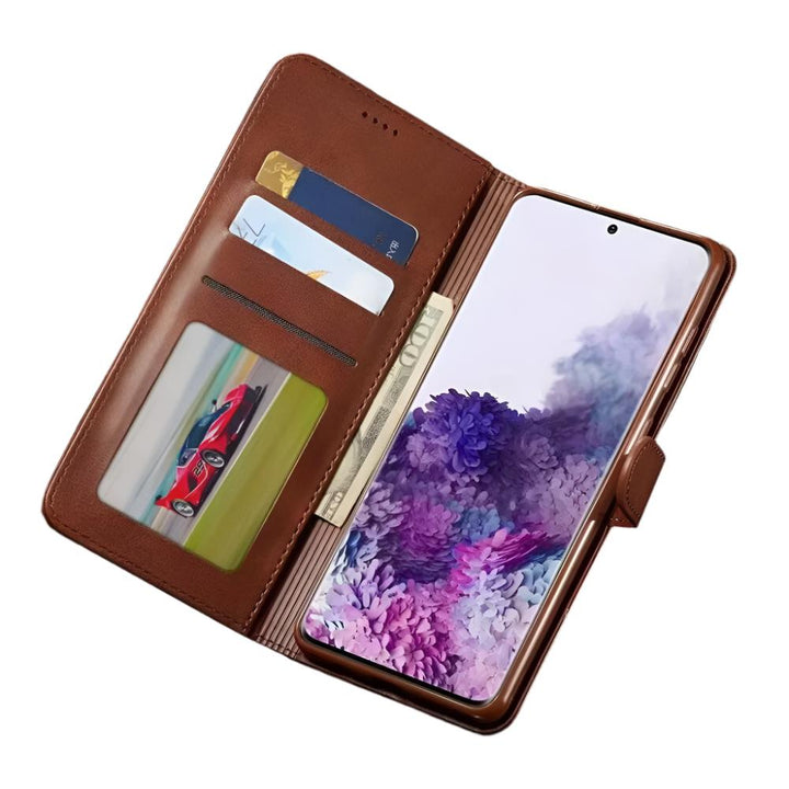 CALORA_ Luxe Vintage Leren Portemonnee Hoes voor Samsung Galaxy Telefoon