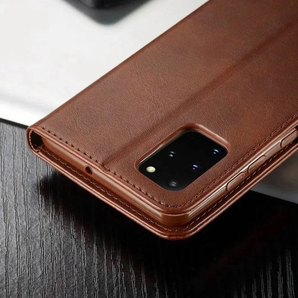 CALORA_ Luxe Vintage Leren Portemonnee Hoes voor Samsung Galaxy Telefoon