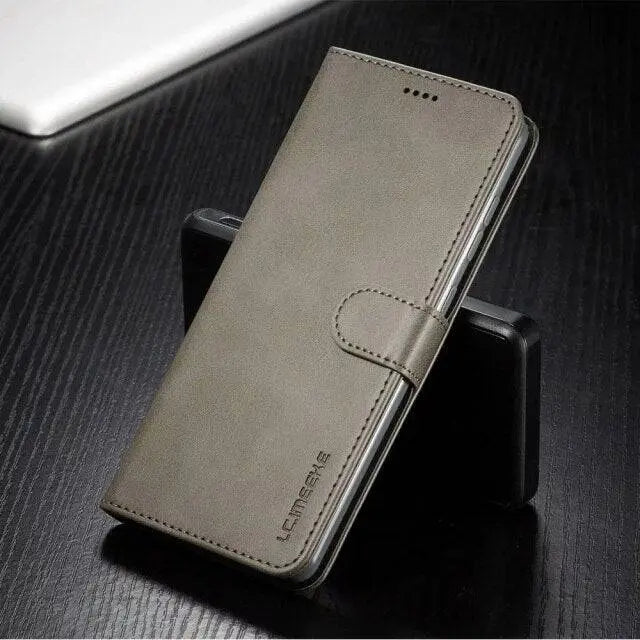 CALORA_ Luxe Vintage Leren Portemonnee Hoes voor Samsung Galaxy Telefoon