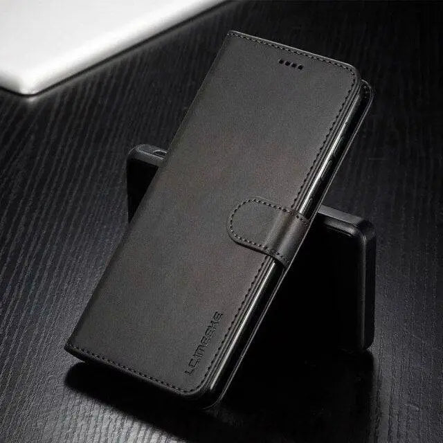 CALORA_ Luxe Vintage Leren Portemonnee Hoes voor Samsung Galaxy Telefoon
