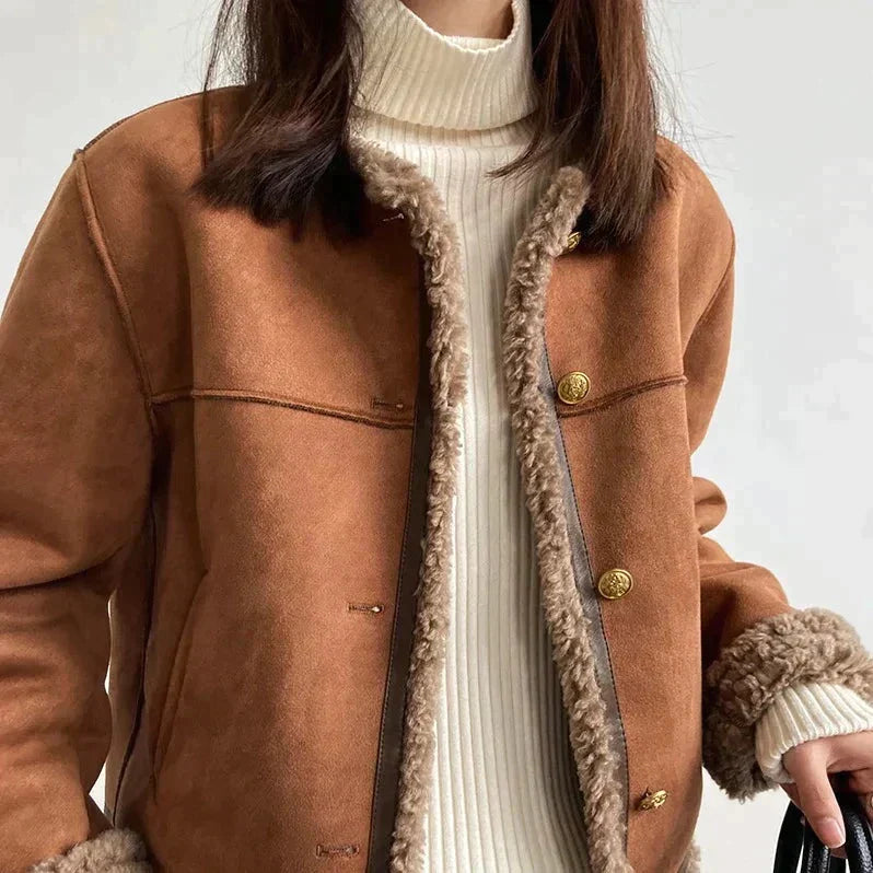 CALORA_ Marado | Luxe Suède Jack met warme vulling