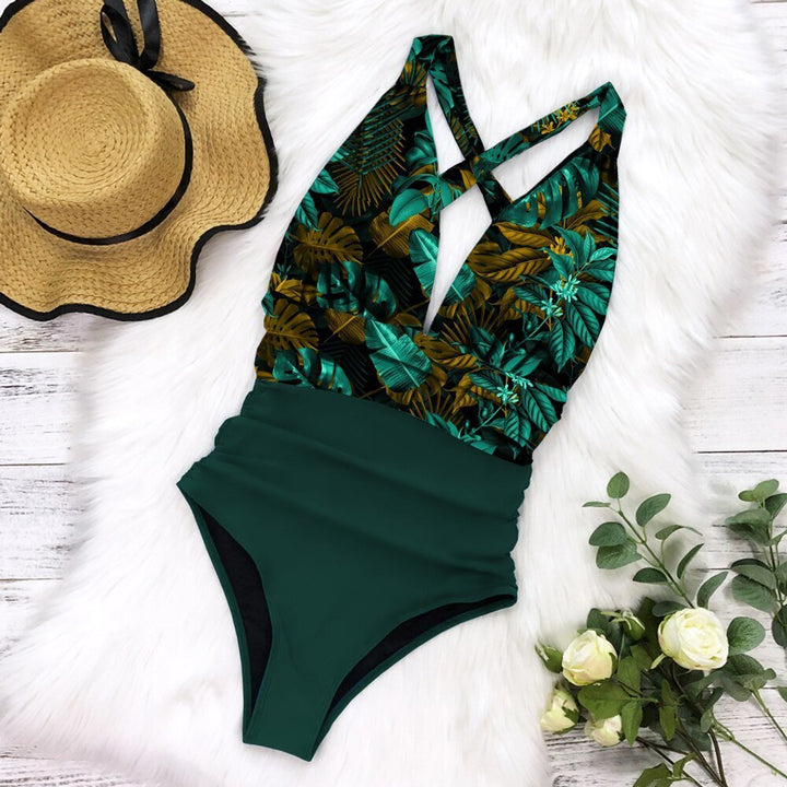 CALORA_ Marcia | Tropisch Tankini Badpak met Bloemenprint Topje