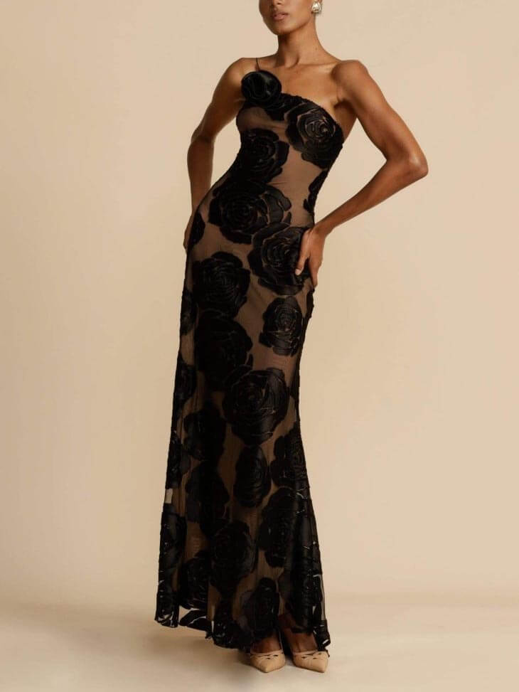 CALORA_ Marie Bloemen Maxi Jurk Met Vloeiende Silhouet En Comfort
