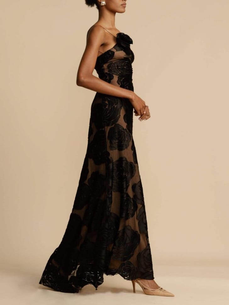 CALORA_ Marie Bloemen Maxi Jurk Met Vloeiende Silhouet En Comfort
