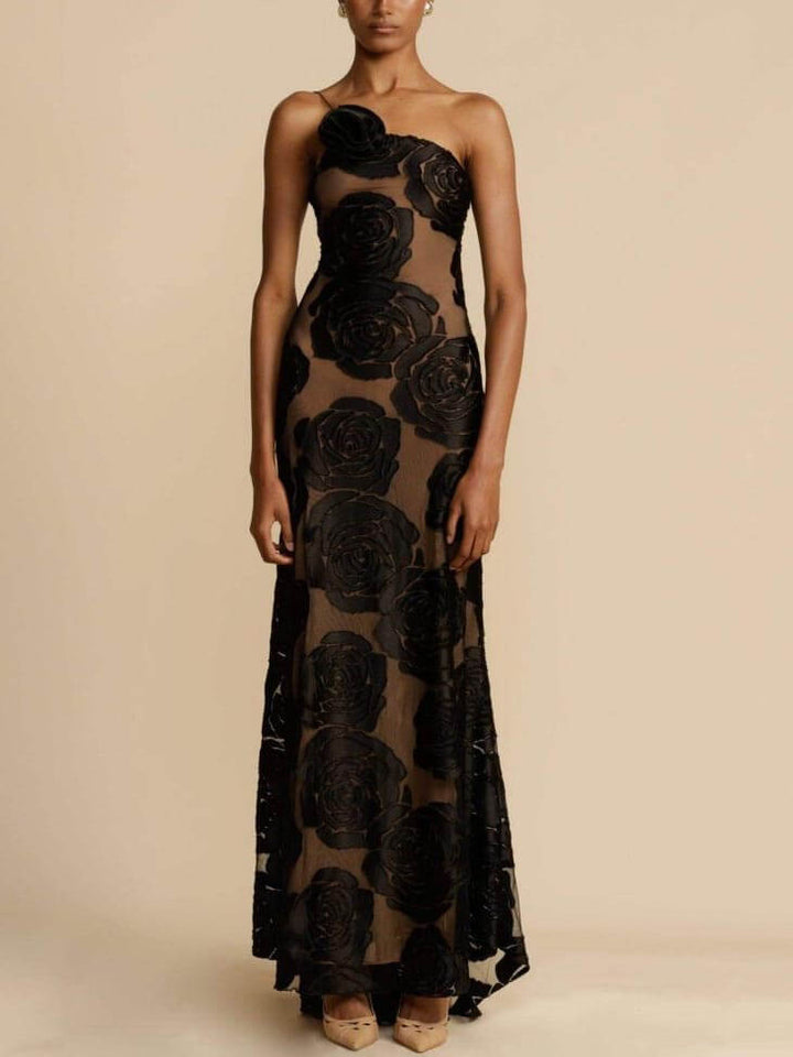 CALORA_ Marie Bloemen Maxi Jurk Met Vloeiende Silhouet En Comfort