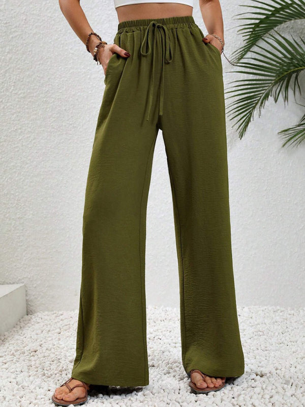 CALORA_ Comfortabele Wijde Broek met Elastische Taille voor Elke Gelegenheid
