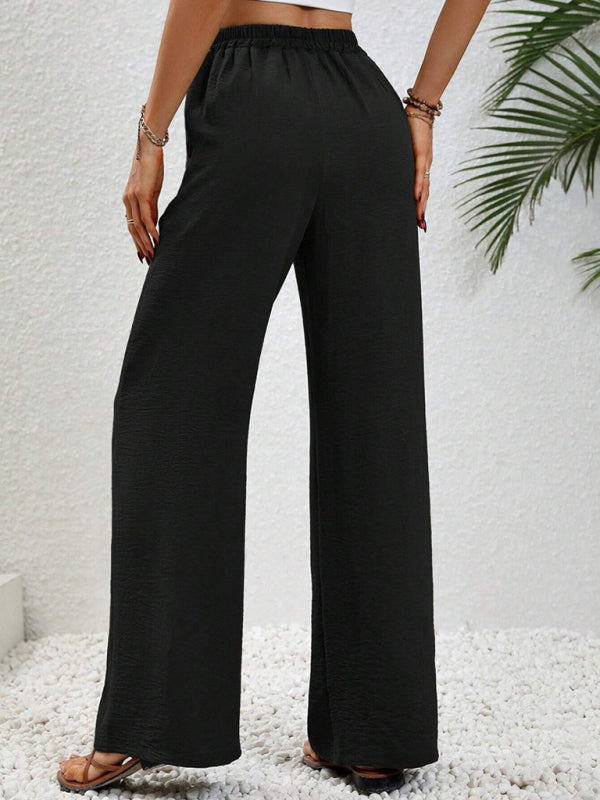 CALORA_ Comfortabele Wijde Broek met Elastische Taille voor Elke Gelegenheid