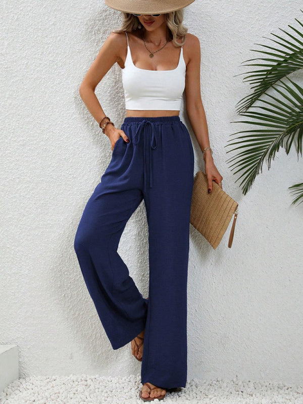 CALORA_ Comfortabele Wijde Broek met Elastische Taille voor Elke Gelegenheid