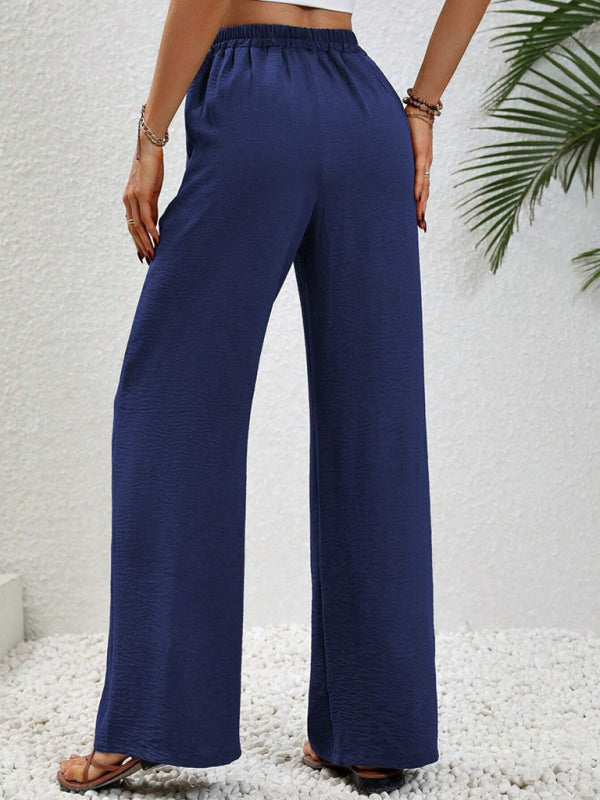 CALORA_ Comfortabele Wijde Broek met Elastische Taille voor Elke Gelegenheid