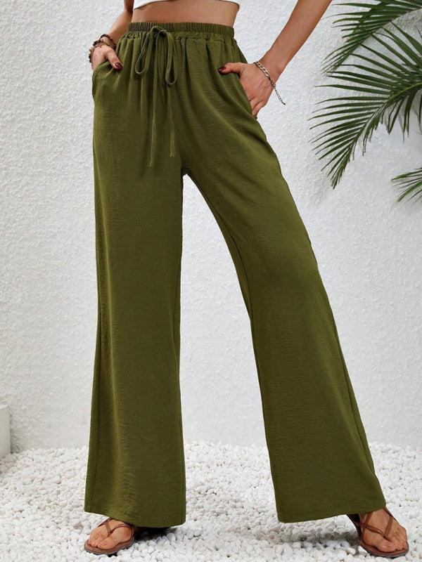 CALORA_ Comfortabele Wijde Broek met Elastische Taille voor Elke Gelegenheid