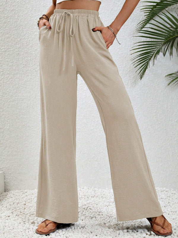 CALORA_ Comfortabele Wijde Broek met Elastische Taille voor Elke Gelegenheid