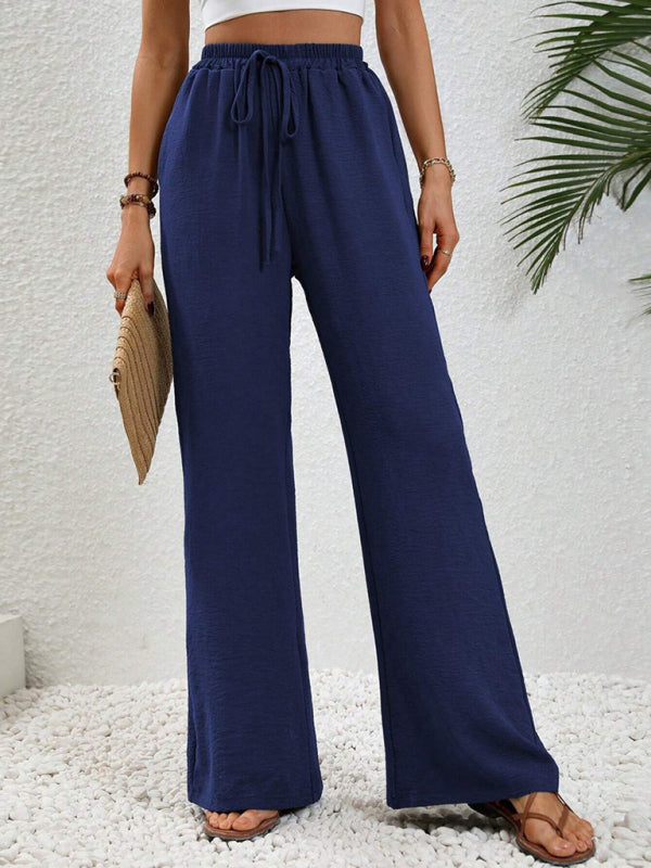 CALORA_ Comfortabele Wijde Broek met Elastische Taille voor Elke Gelegenheid