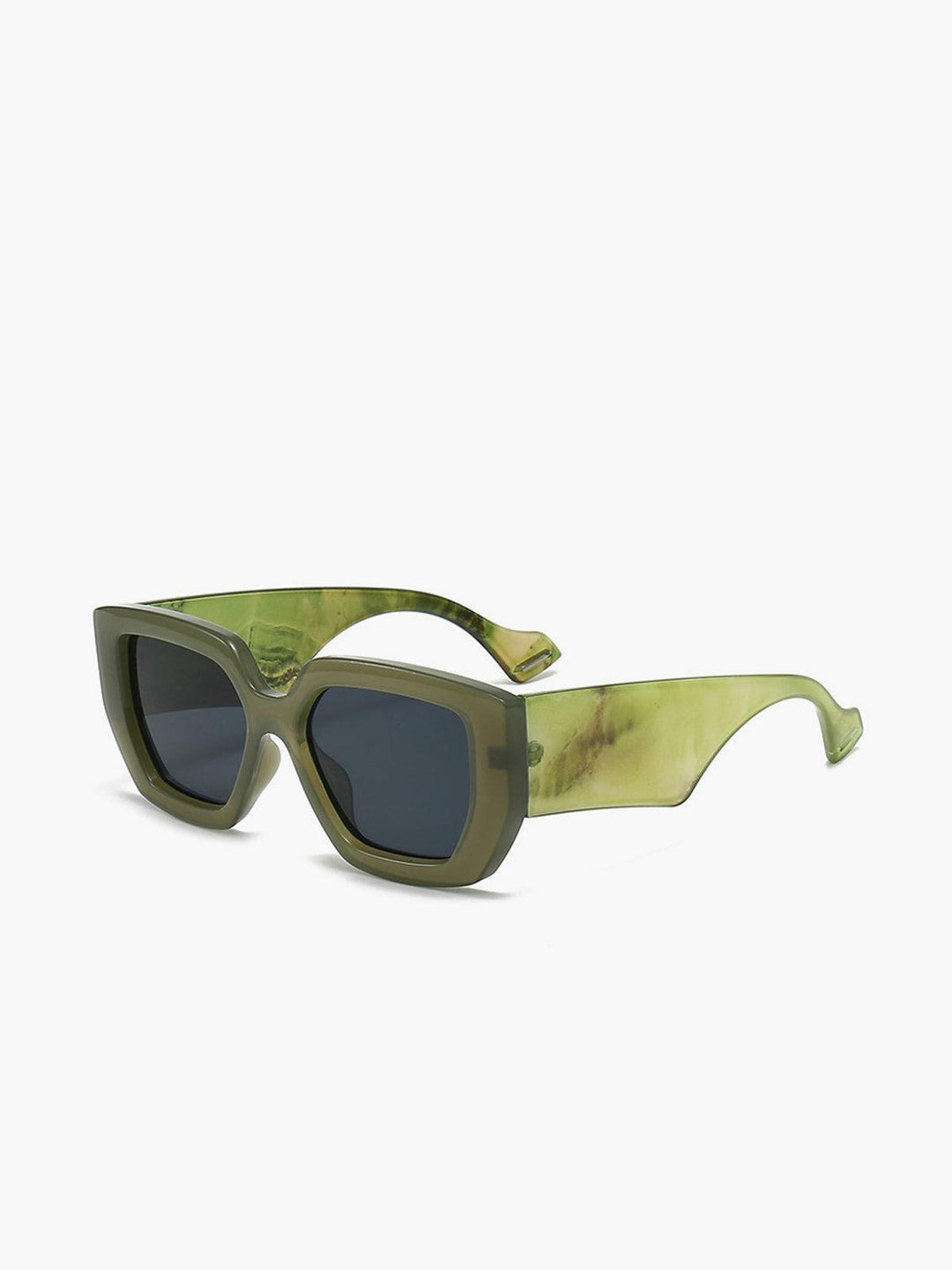 CALORA_ Marmer Geprinte Vierkante Zonnebril met UV-Bescherming en Duurzaam Design