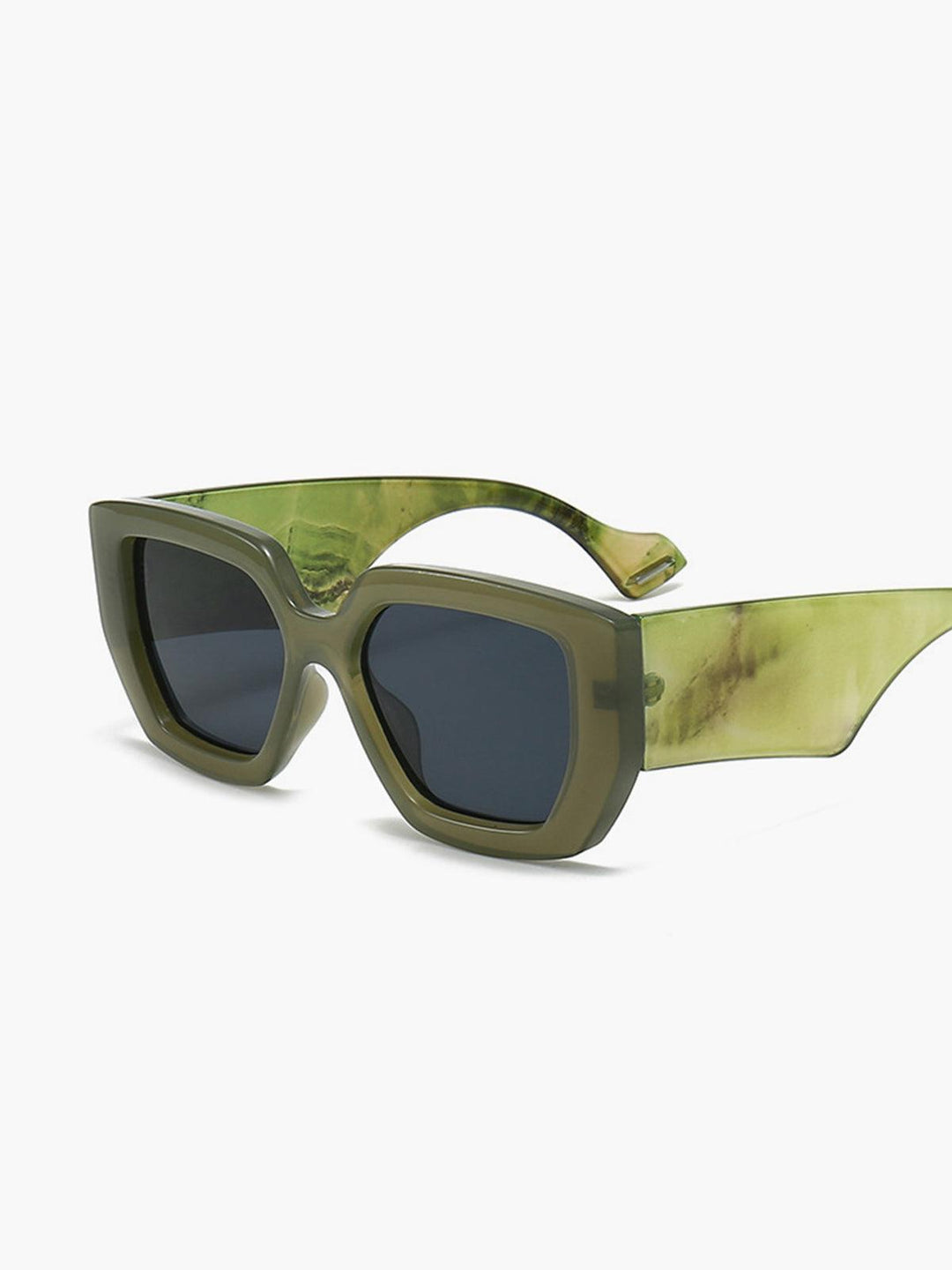 CALORA_ Marmer Geprinte Vierkante Zonnebril met UV-Bescherming en Duurzaam Design