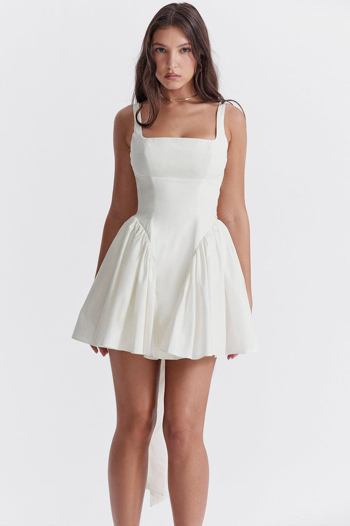 CALORA_ Marta | Mini Jurk met strik