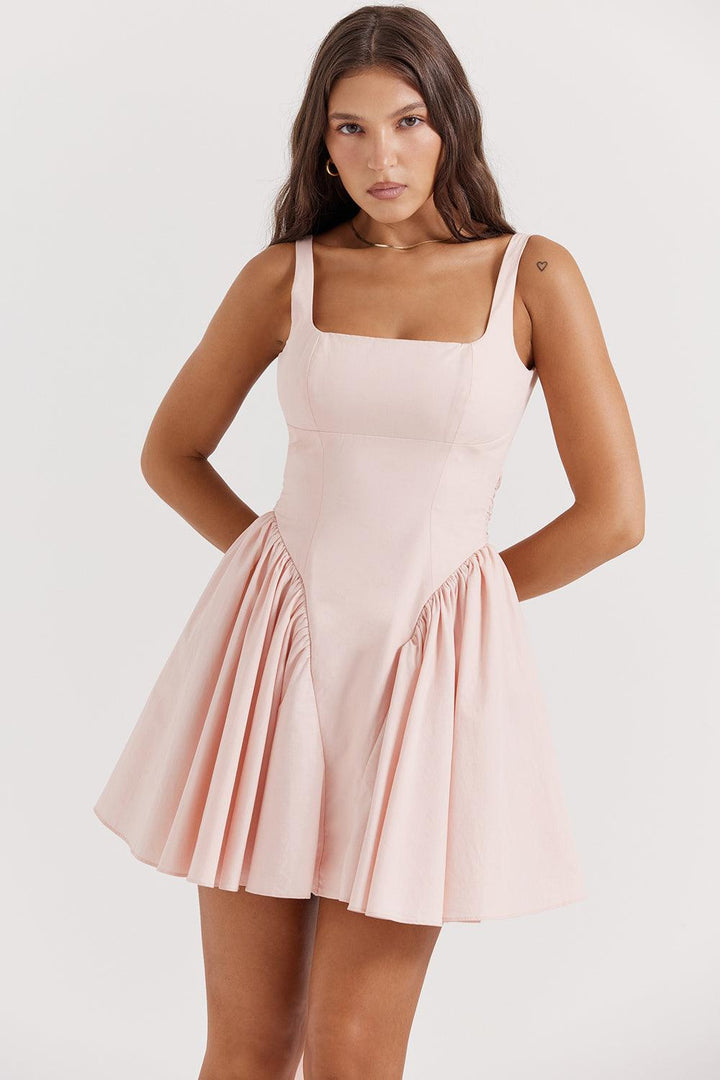 CALORA_ Marta | Mini Jurk met strik