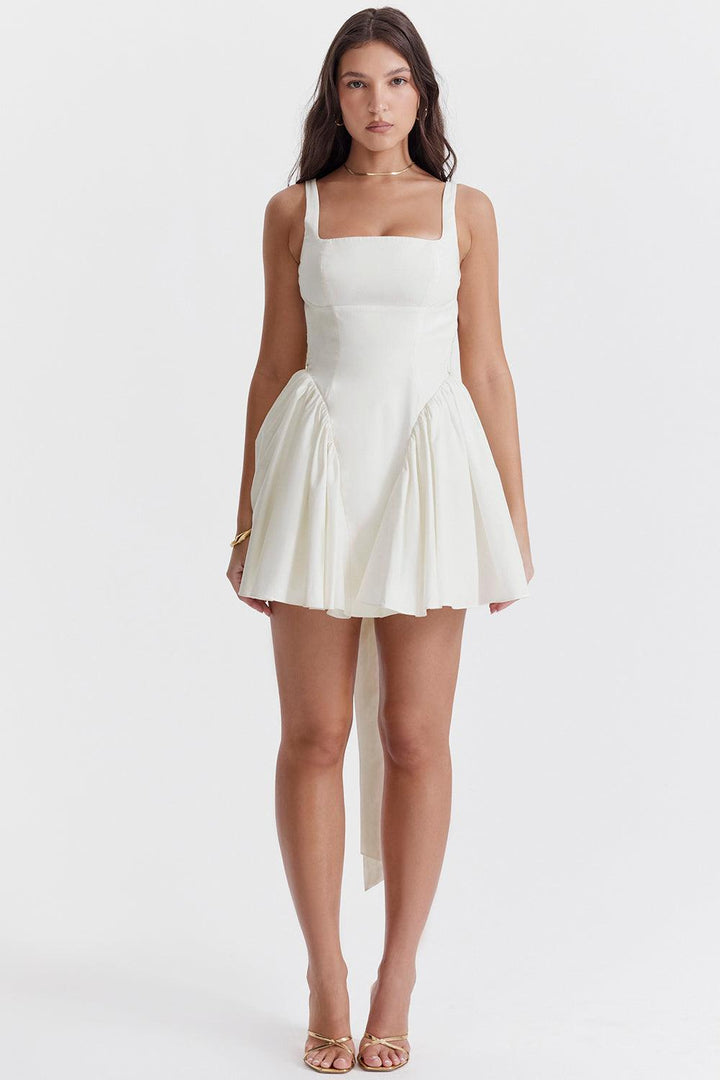 CALORA_ Marta | Mini Jurk met strik