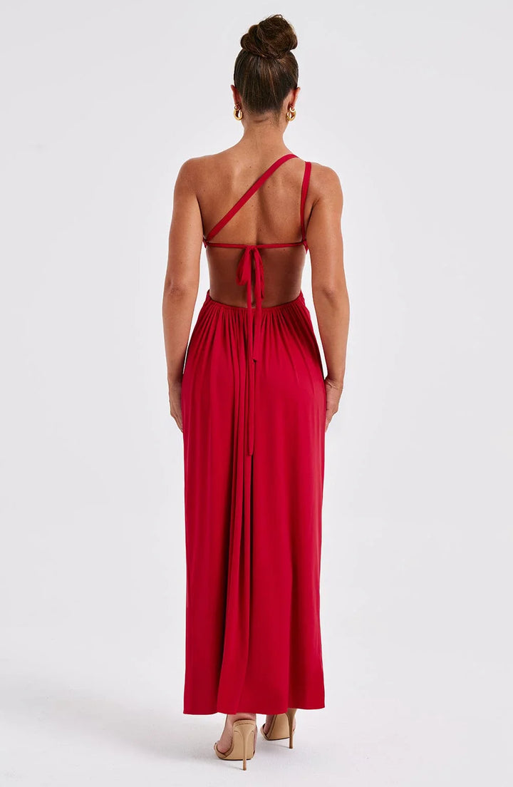 CALORA_ Maxi Jurk Met Een Split Elegant Comfortabele Avondjurk