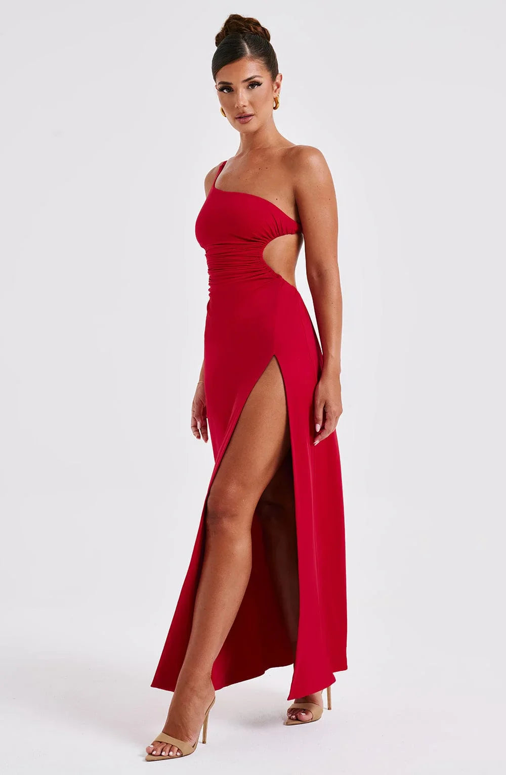 CALORA_ Maxi Jurk Met Een Split Elegant Comfortabele Avondjurk