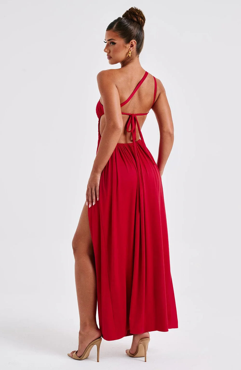 CALORA_ Maxi Jurk Met Een Split Elegant Comfortabele Avondjurk