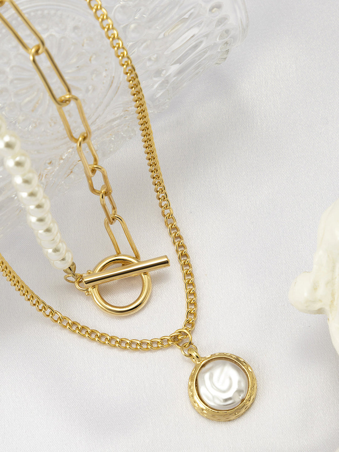 CALORA_ Minera | Parel hanger Ketting set