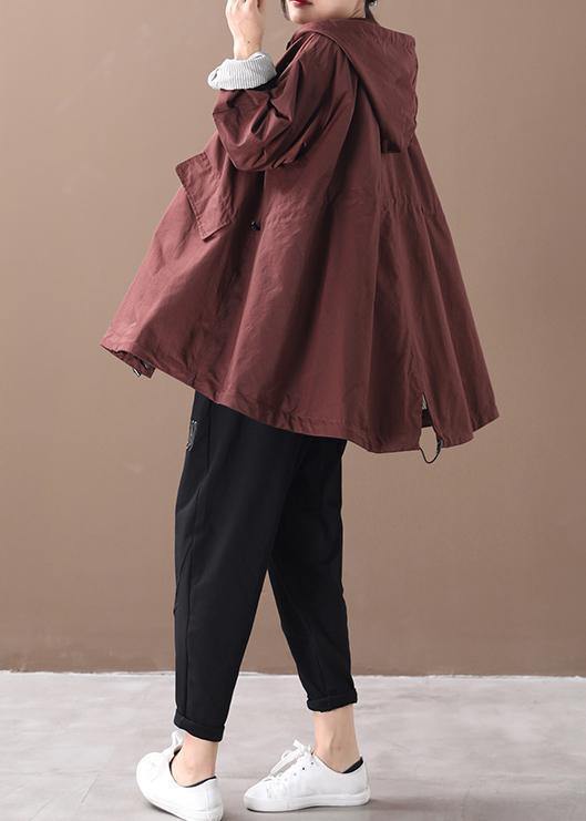 CALORA_ Moderne baggy plus size Regen Jas met capuchon voor dames