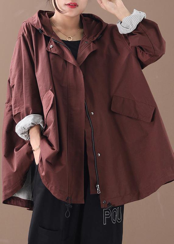 CALORA_ Moderne baggy plus size Regen Jas met capuchon voor dames