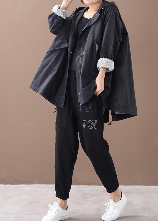 CALORA_ Moderne baggy plus size Regen Jas met capuchon voor dames
