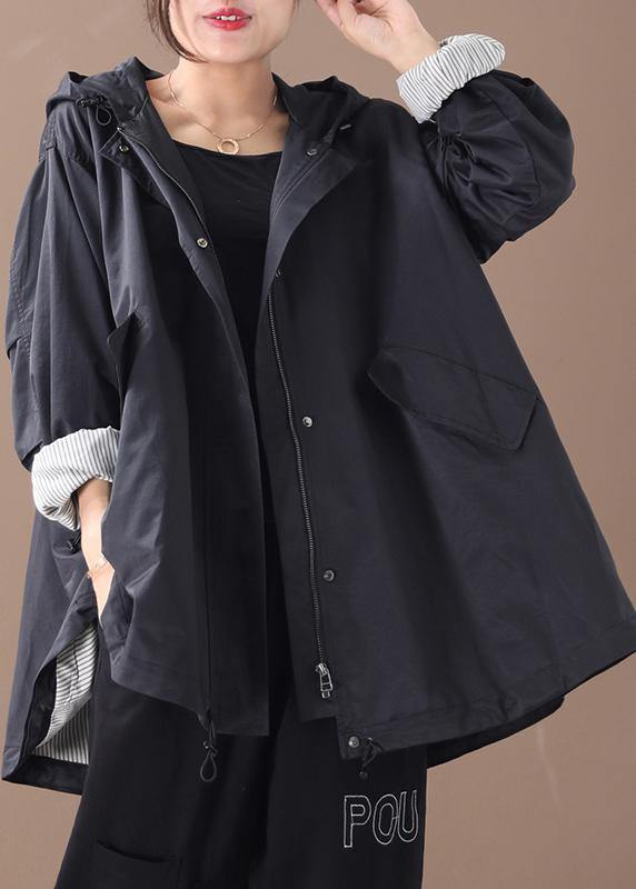CALORA_ Moderne baggy plus size Regen Jas met capuchon voor dames