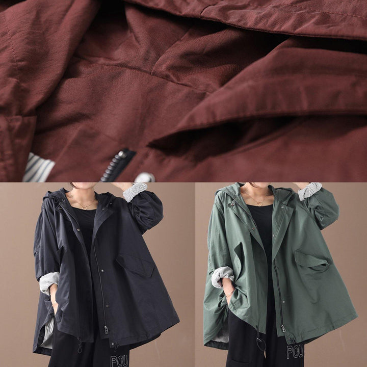 CALORA_ Moderne baggy plus size Regen Jas met capuchon voor dames